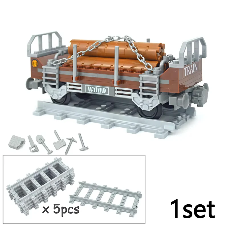 City Train Rail Tracks and Railway Building Block Set - Creative DIY Brick Toys