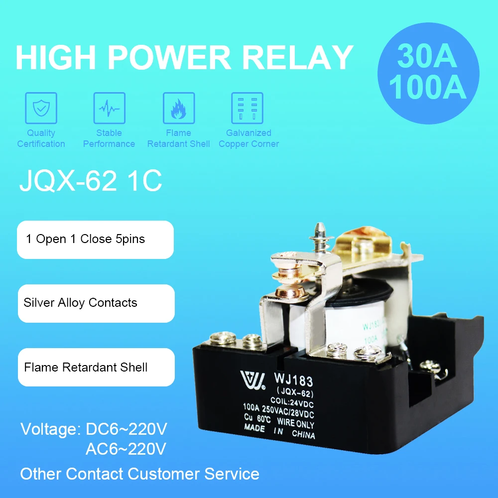 JQX62F1Zspdt24vdcrelay12VDC30A100AgerelayswitchHighPower