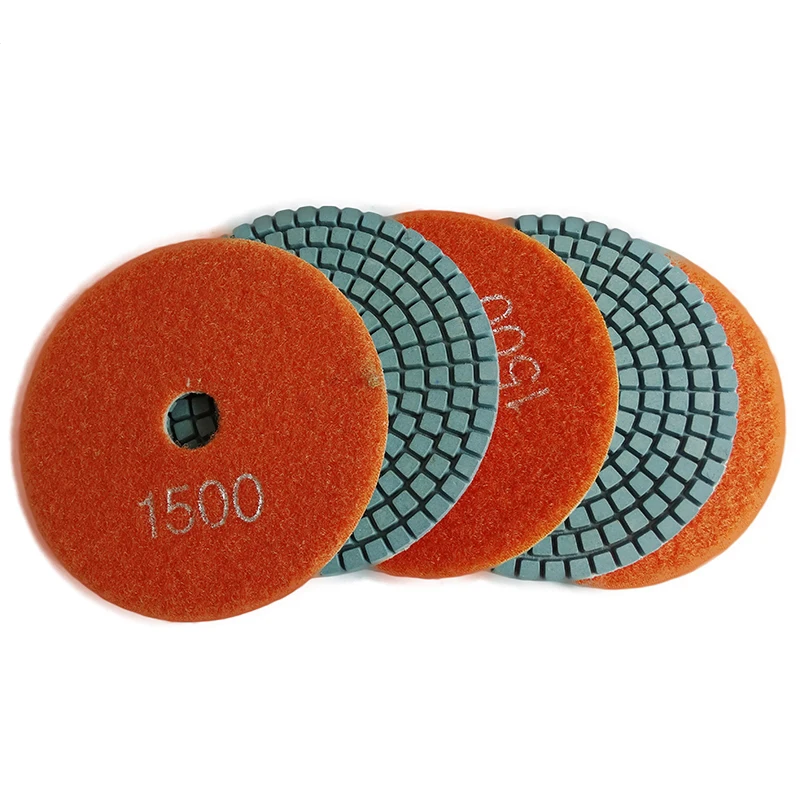 Diamond Wet Polishing Pad 4inch 100mm 1500#, Diamond Material Abrasive Wet Polishing Pad For Marble Granite Stone