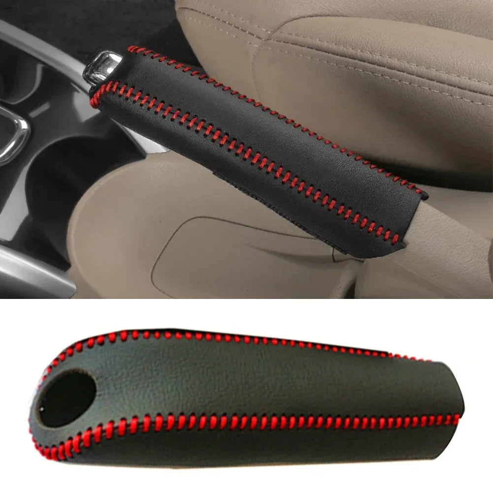 Leather Gear Handbrake Cover Shift Lever Covers Car Accessories Interior for Kia K2 2011 2012 2013 2014 2015
