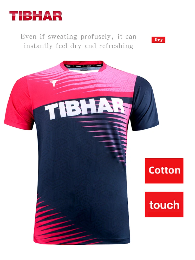Sport T Shirt Tibhar 02301 Men Women Table Tennis T-shirt Short Sleeve Shirts Clothes Sportswear Top Ping Pong T Shirt badminton table tennis clothes set