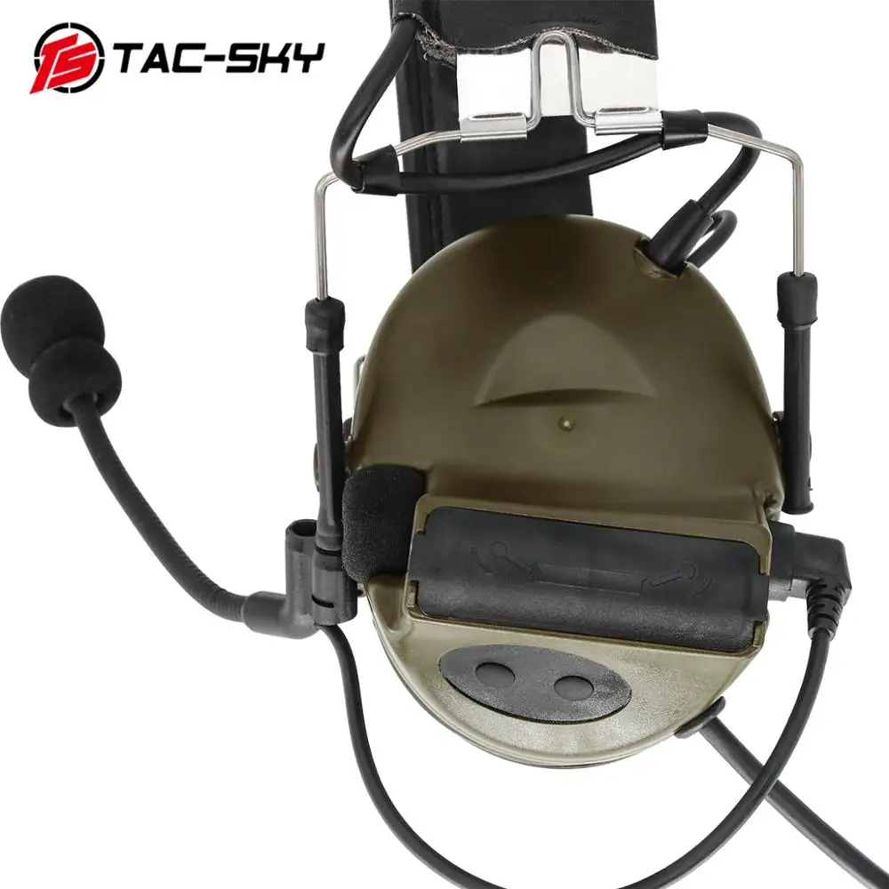 TAC-SKY COMTAC II Silicone Earmuffs Hearing Defense Noise Cancelling Pickup Walkie-Talkie Shooting Tactical COMTAC Headset