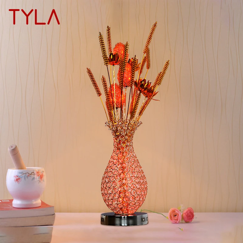 

TYLA Modern Vase Table Lamp Fashionable Art Black Iiving Room Bedroom Hotel LED Aluminum Wire Decorative Desk Light