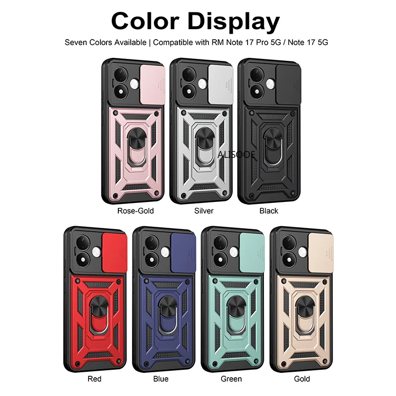 Shockproof Armor Case with Magnetic Holder Ring Stand and Enhanced Protection