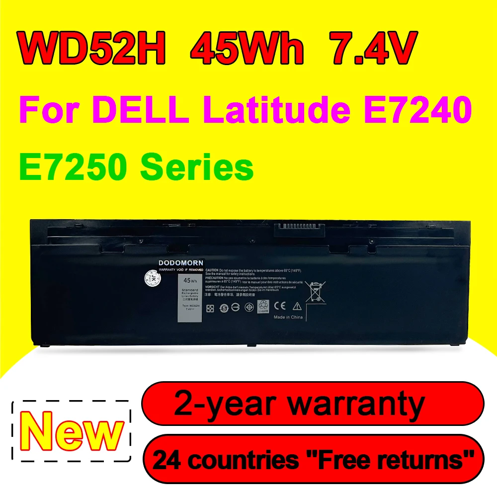 Nova Bateria para Dell Latitude E7240 E7250 Série W57cv 0w57cv Gvd76 7.6v 52wh