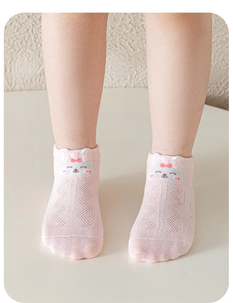 5 Paare/los 2023 Sommer Kinder Baumwolle Socken Nette Cartoon Mode Mesh Für Frühling 1-12 Jahre Kinder Teen student Junge Mädchen Baby Socke – Detail 9