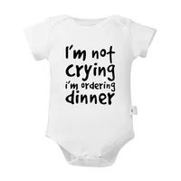Baby I'm Not Crying 2024 Newborn Baby Bodysuits Summer Boys Girls Romper Body Pregnancy Reveal Clothes 2