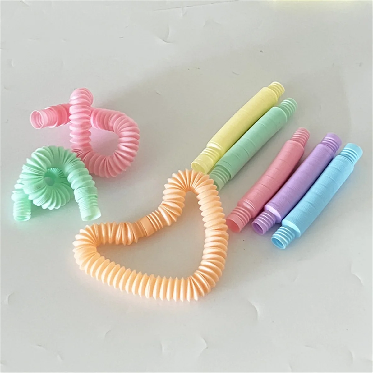 78PCS Pop Tubes Fidget Toys Kids Birthday Party Favors Stress Relief Sensory Toy Toddlers Stretch Tube 5