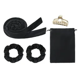 Heatless Curling Headband for Soft, Effortless Curls (B-Black)