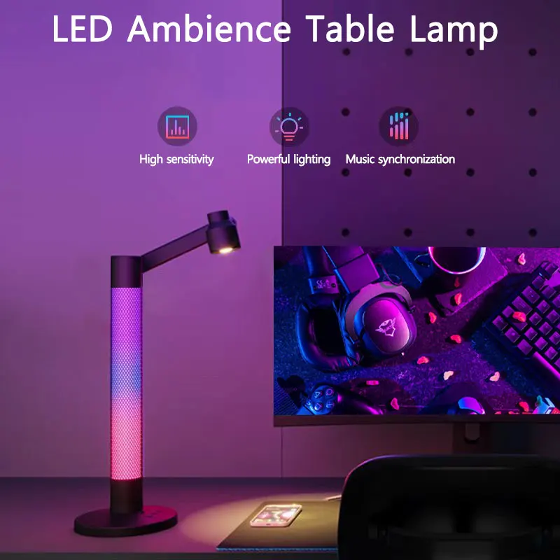 

Maet APP Intelligent Graffiti Table Lamp LED Atmosphere Lamp Work Reading Lamp Bedhead Night Lamp Desktop Esports Atmosphere