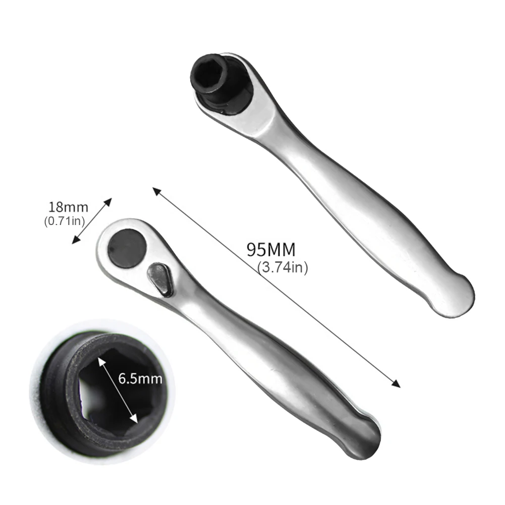 Chrome Vanadium Steel 1/4inch Socket Wrench Screwdriver