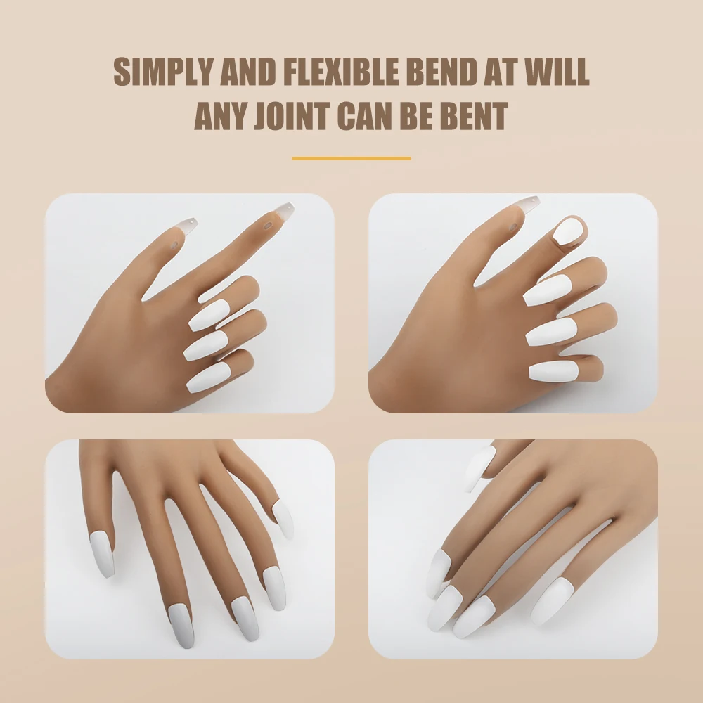 1 Pack Practice Hand for Acrylic Nails, Fake Hand for Nails