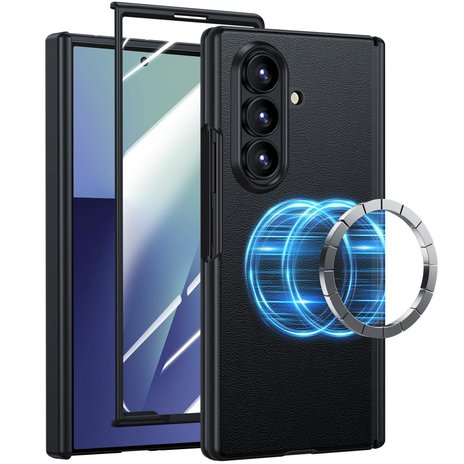 حافظة جلدية أصلية لهاتف سامسونج جالاكسي Z فولد 7 غ...