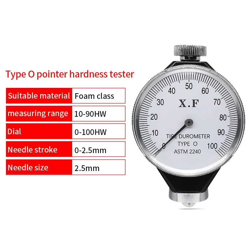 Testeur de dureté, duromètre numérique de type Shore A/O/D en caoutchouc  pour pneu en caoutchouc, fibre de verre, etc