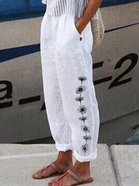 2022 Women Long Pants Fashion Printed 