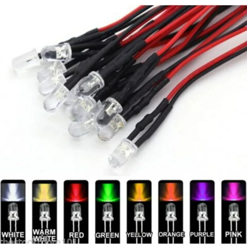 5x UV Ultra Violeta Pre Cableada 5mm LED + Bisel Soporte Lámpara De Luz