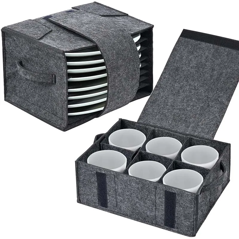 KitchenPlateStorageBagFeltTablewareCupHolderPicnicCamping