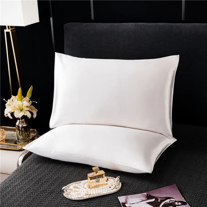 

Luxury Satin Pillowcase Solid Color Envelope Pillow Case Bedding Bedroom Sleep Pillow Cover 48x74 50x90 Pillowcover