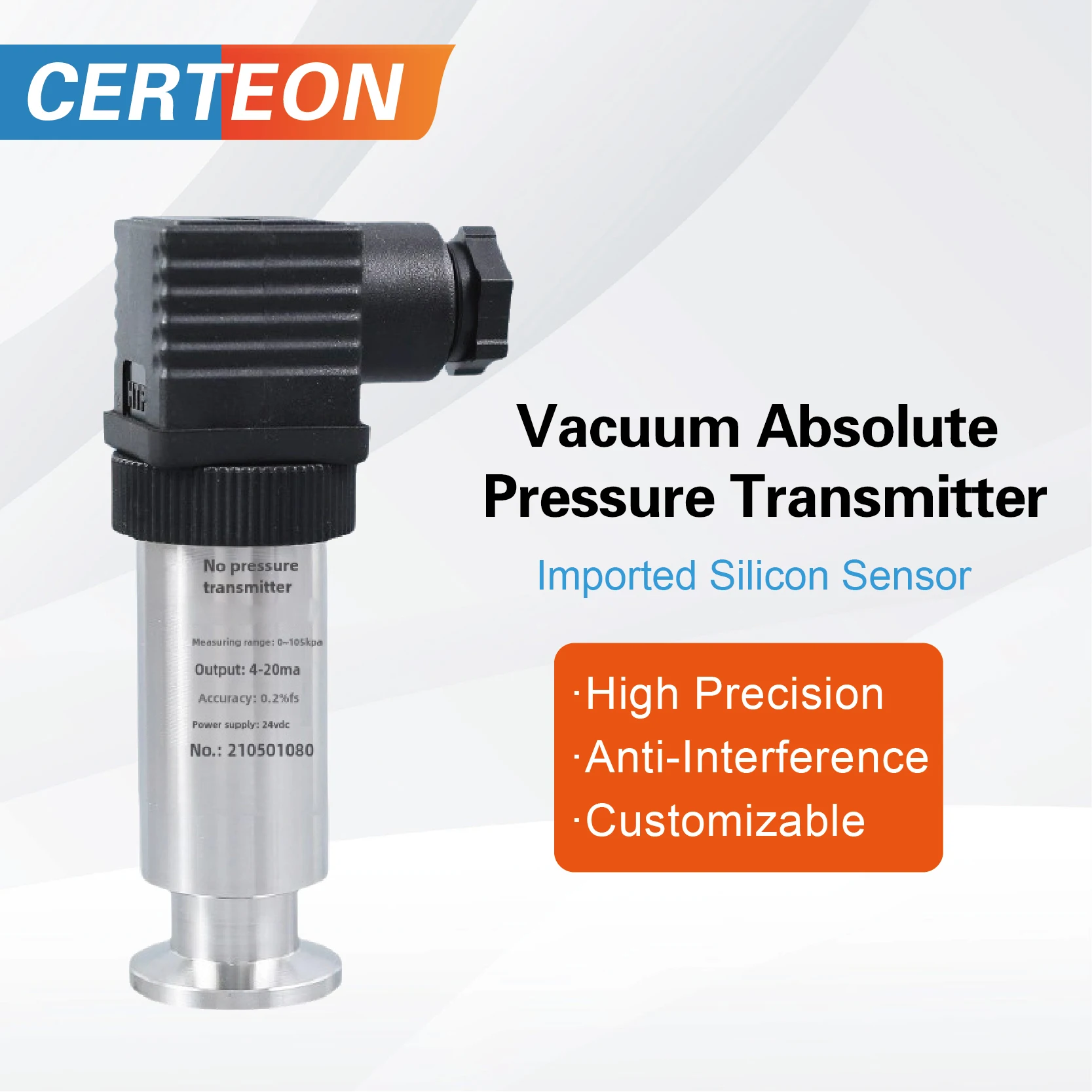 KF16 Vacuum Pressure Transmitter Absolute Pressure Sensor RS485/4-20mA/0-10V /0-5V Digital Vacuum Gauge Industrial Sensor