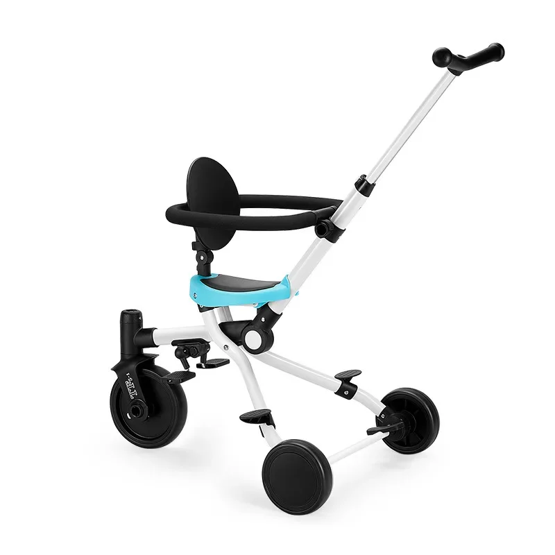 2-in-1 Hand Push Tricycle &ndash; Foldable Lightweight Two-Way Stroller, Multi-Function Child Walking Car, Convertible Baby Pram