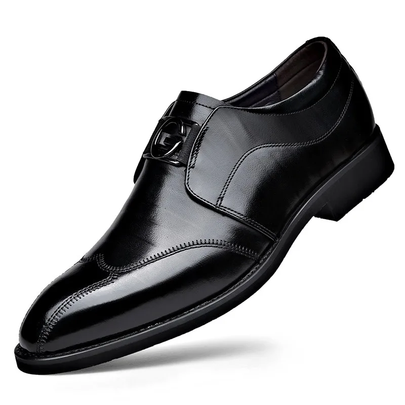 Men Casual Leather Shoes Breathable Business Large Size