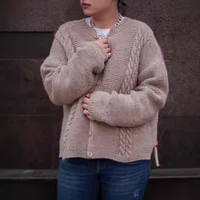 Women's Round Neck Sweater Casual Fashion Personality Back Funny Face Pattern Irregular Hem Autumn and Winter New Style 2
