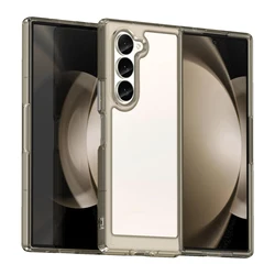 Transparent Colorful TPU Protective Phone Case - Clear Cover s Coque Capa - Samsung Z Fold 4 (GRAY)