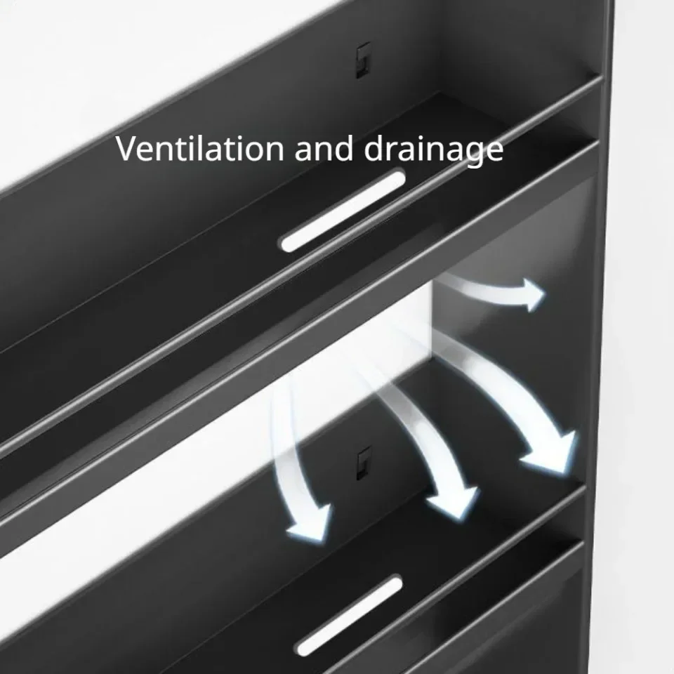 Description Picture 5 of itemBathroom Framed Wall Trendy Furniture Kitchen Storage Mounted Shelves Wall Mounted Shelf Punch-Free Household Toiletrie Racks