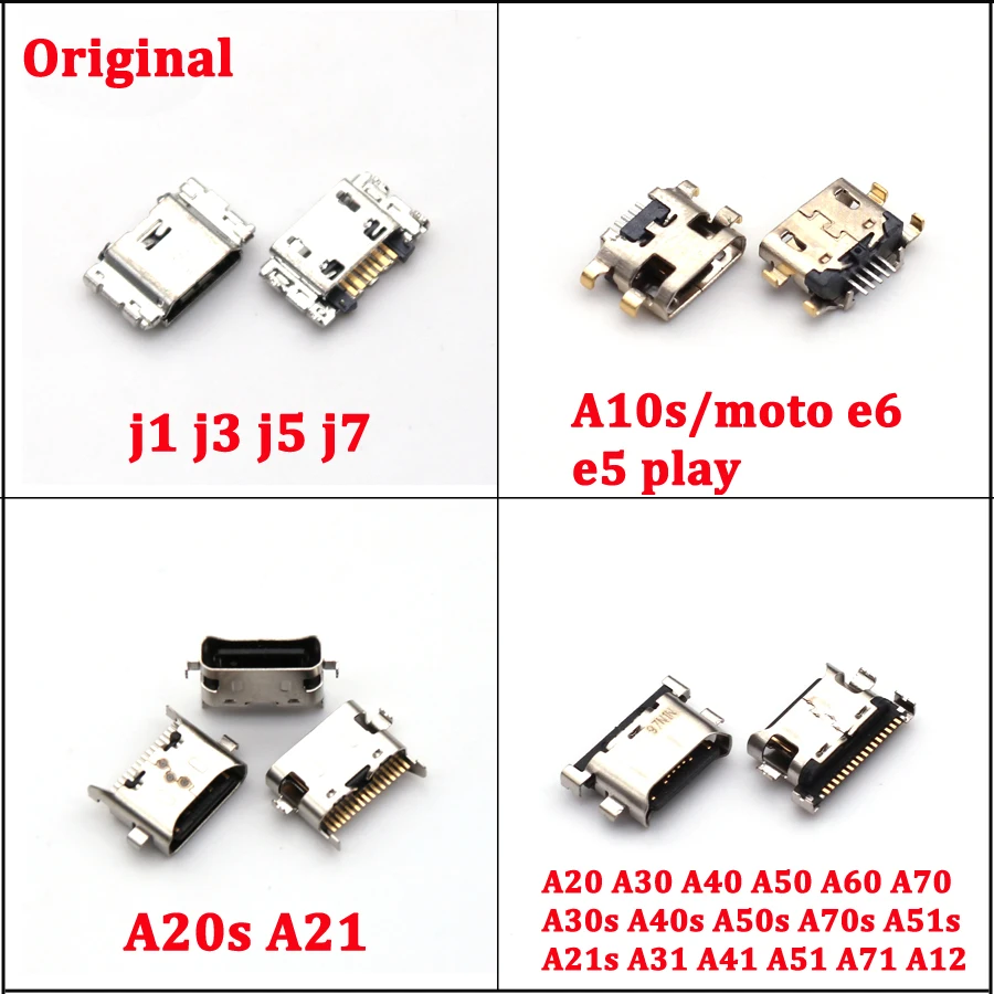 

50pcs Original New USB Charge Connector For Samsung J1 J3 J5 J7 A10s A20s A30s A20 A30 A40 A50 A21s A51 Charging USB Port Socket
