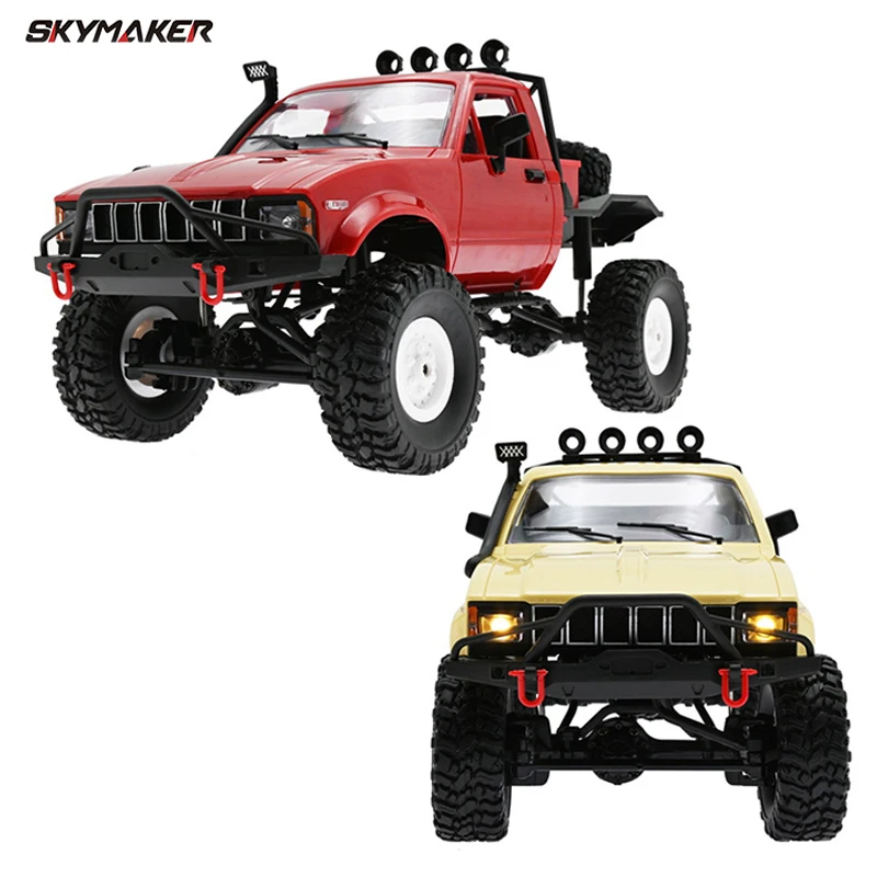 ミニオフロードrcトラック,wpl c14,1:16, 2.4g,2ch,4wd,メタル