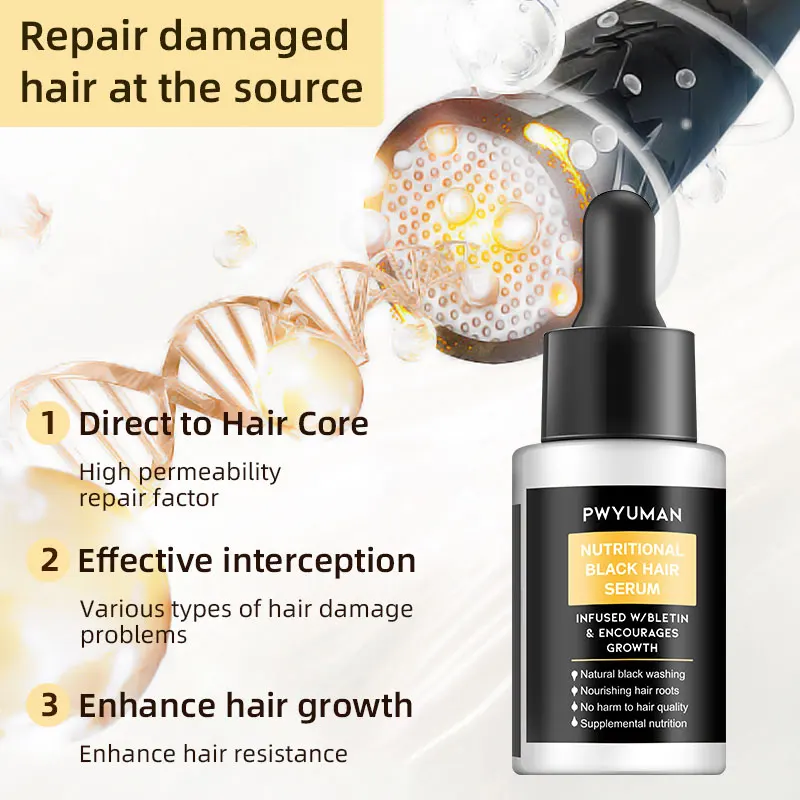 Anti Gray Hair Essence Hair Blackening Serum Treatment for White Hair Repair Care Nourish Scalp Anti Loss hair growth serum
