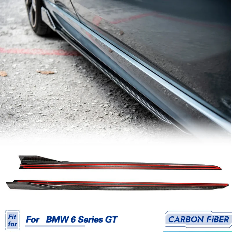 

Боковые юбки для автомобиля из углеродного волокна для BMW 6 серии GT M Sport 2017-2022, автомобильные гонки, боковая дверь, яркий фартук, комплект кузова