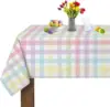 Spring Watercolor Buffalo Plaid Rectangle Tablecloth Wedding Party Decor Kitchen Dining Waterproof Table Cloths Home Decorations 1