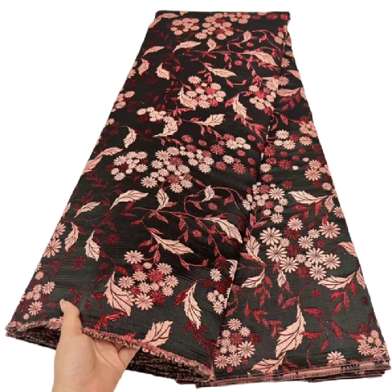 

2023 высококачественная искусственная ткань, вышивка из органзы, женское платье, жаккардовое платье из жаккарда, французское платье, 5 ярдов