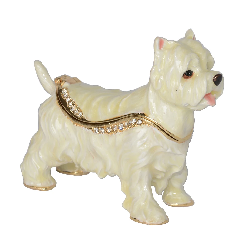 Westie Dog Trinket Jewelry, Keepsake Box, Miniature Sculpture, Birthday Gift