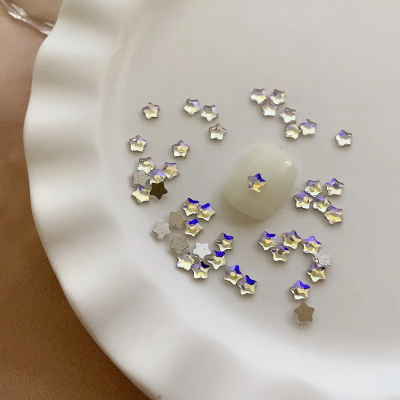Super Sparkle Colorful Flatback Mini Star Nail Art Rhinestones - 50PCS Crystal Star Decorations
