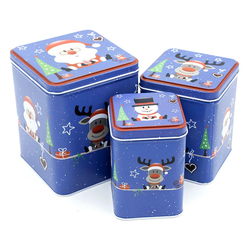 

Christmas Gift Tin Box, Flower, Santa Claus, Snowman, Elk, Penguin Printing, Jewelry, Cosmetic, Biscuit, Candy Packaging