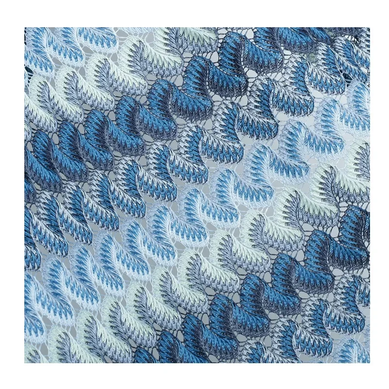 Gradient Mixed Color Knitted Fabric Pure Polyester Warp Knitted Jacquard Hollow Bohemian Style Fashionable Fabrics By Yard 5