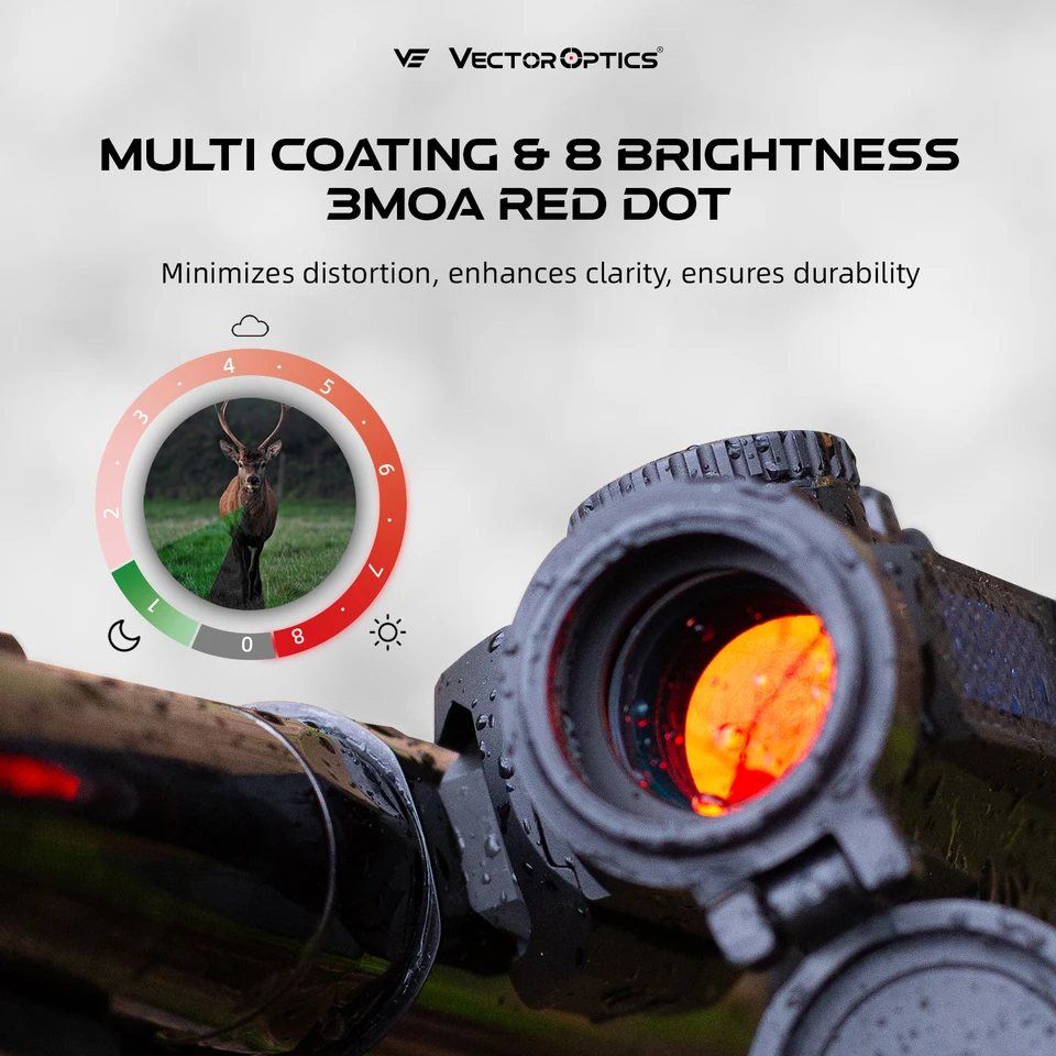 Vector Oprics Maverick-II Plus 1x22 SOL Solar Power Red Dot Sight