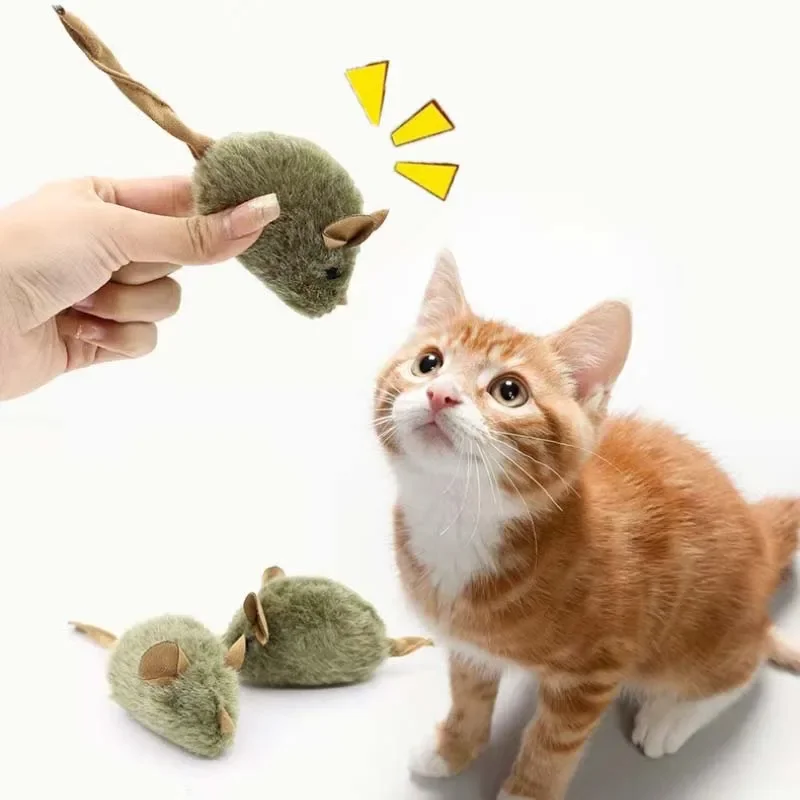 Interactive Chew-Resistant Squeaky Plush Cat Toy