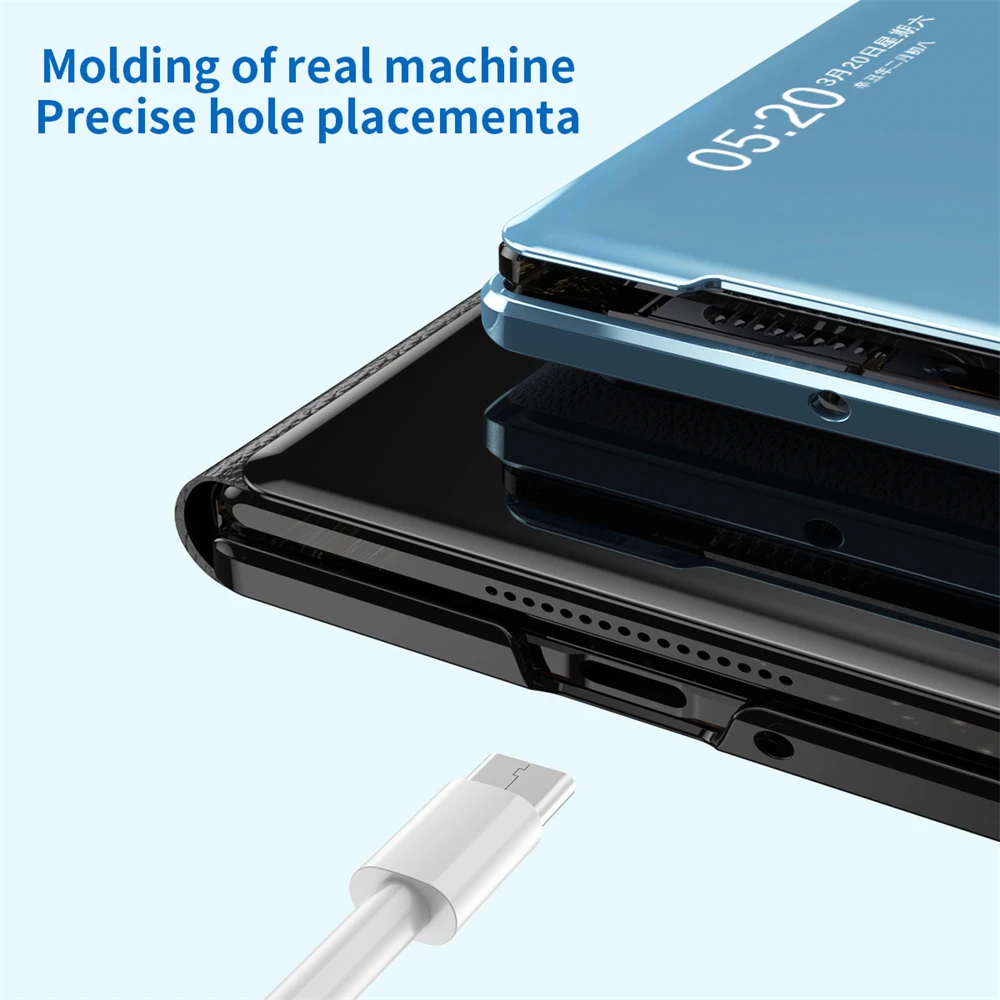Étui à rabat en cuir de luxe avec miroir intelligent pour VIVO X Fold3, nouvel étui de téléphone avec béquille, coque antichoc avec support_voghion.com