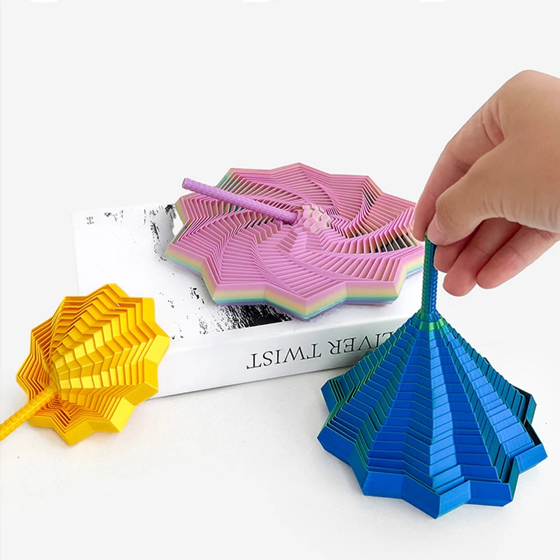 3D Whirling Spiral Illusion Fidget Star