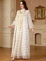 Eid Elegant Embroidery Muslim Dress for Women Ramadan Jalabiya Party Abaya Long Robe Morocco Dubai Kaftan Islam Vestidos Largos 5