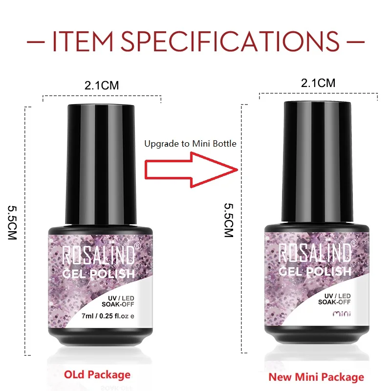 ROSALIND Nail Tools Sets Lamp Gel Polish Set For Manicure Nails Art Semi Permanent Gel Varnishes Lacquer Top Base For Nail Kit 6