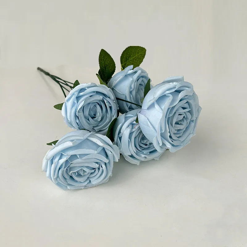 Elegant Artificial Rose Bouquet for Weddings and Home Decor - 5 Roses