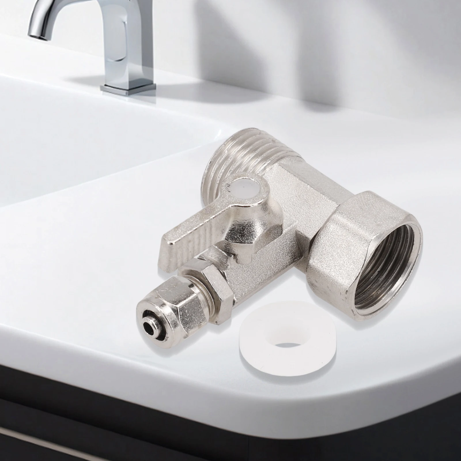 1pc RO Feed Water Adapter 1/2" To 1/4'' With Shut-Off Ball Valve Tap Tee B Water Purifier Home Appliance Accessories