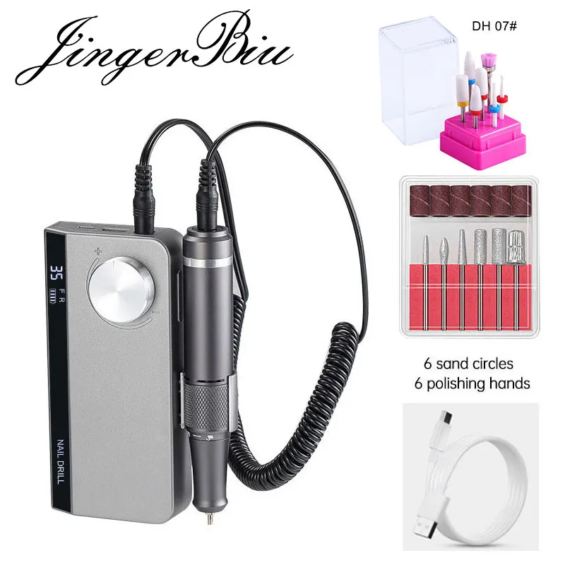 

35000 RPM Electric Nail Drill Machine Rechargeable Manicure Nail Drill Pen Apparatus For Manicure Nail Gel Polisher