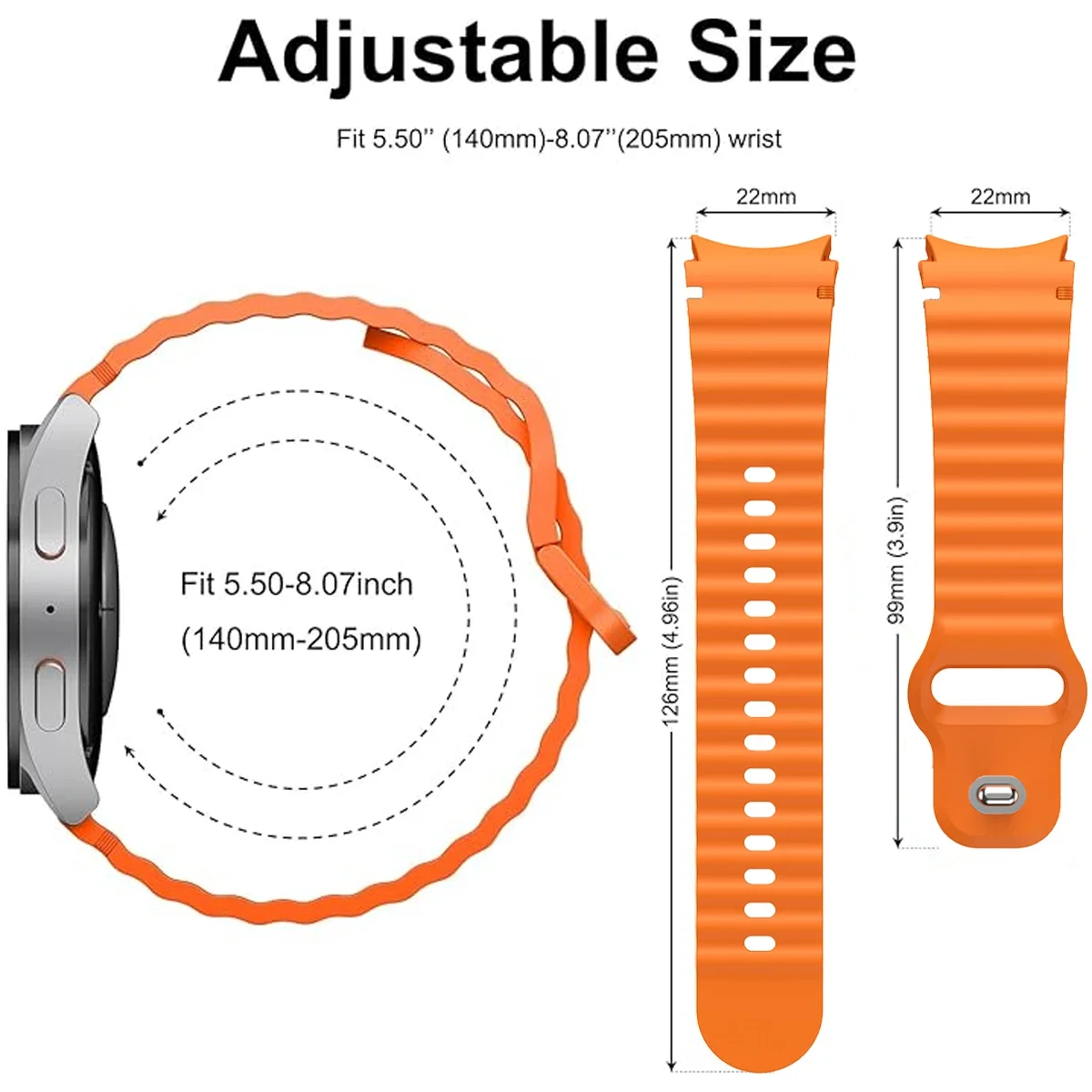 Seamless Silicone Bracelet for Galaxy Watches - Universal Fit
