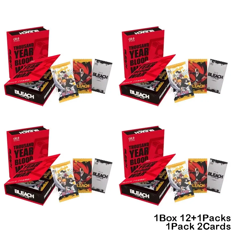 

Wholesale 4Boxes Newest Bleach Kurosaki Ichigo Overlord Attack On Titan Japanese Anime Collection Card Doujin Toys Hobbies Gift