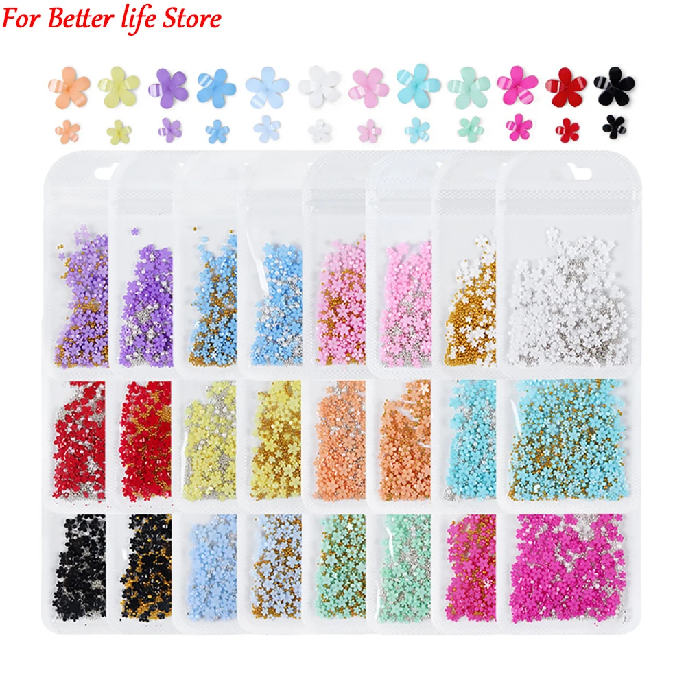 

200PCS/BagNail art flower jewelry opal Japanese pearl rivet diamond 3D nail art charm caviar beads charm jewelry nail decoration
